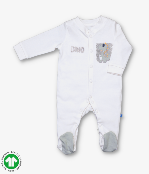 Unisex white Footed full sleeve jumpsuit/ all in one/ onesie/fullsie/ romper/ sleepsuit with snaps