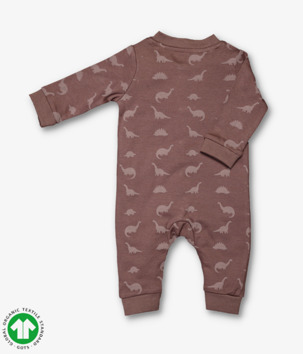 Boys Foot open full sleeve jumpsuit/ all in one/ onesie/fullsie/ romper/ sleepsuit in Deep Taupe color with snaps.