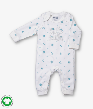 Boys white color, Foot open full sleeve jumpsuit/ all in one/ onesie/fullsie/ romper/ sleepsuit with snaps at crotch and envelope neck